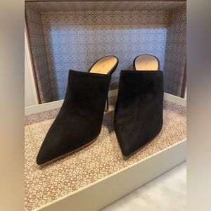 M Gemi Black Suede high heel mules, size 5 (35). Never worn.